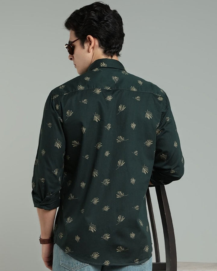 Rich Green Leaf Print -Full-Stain Proof