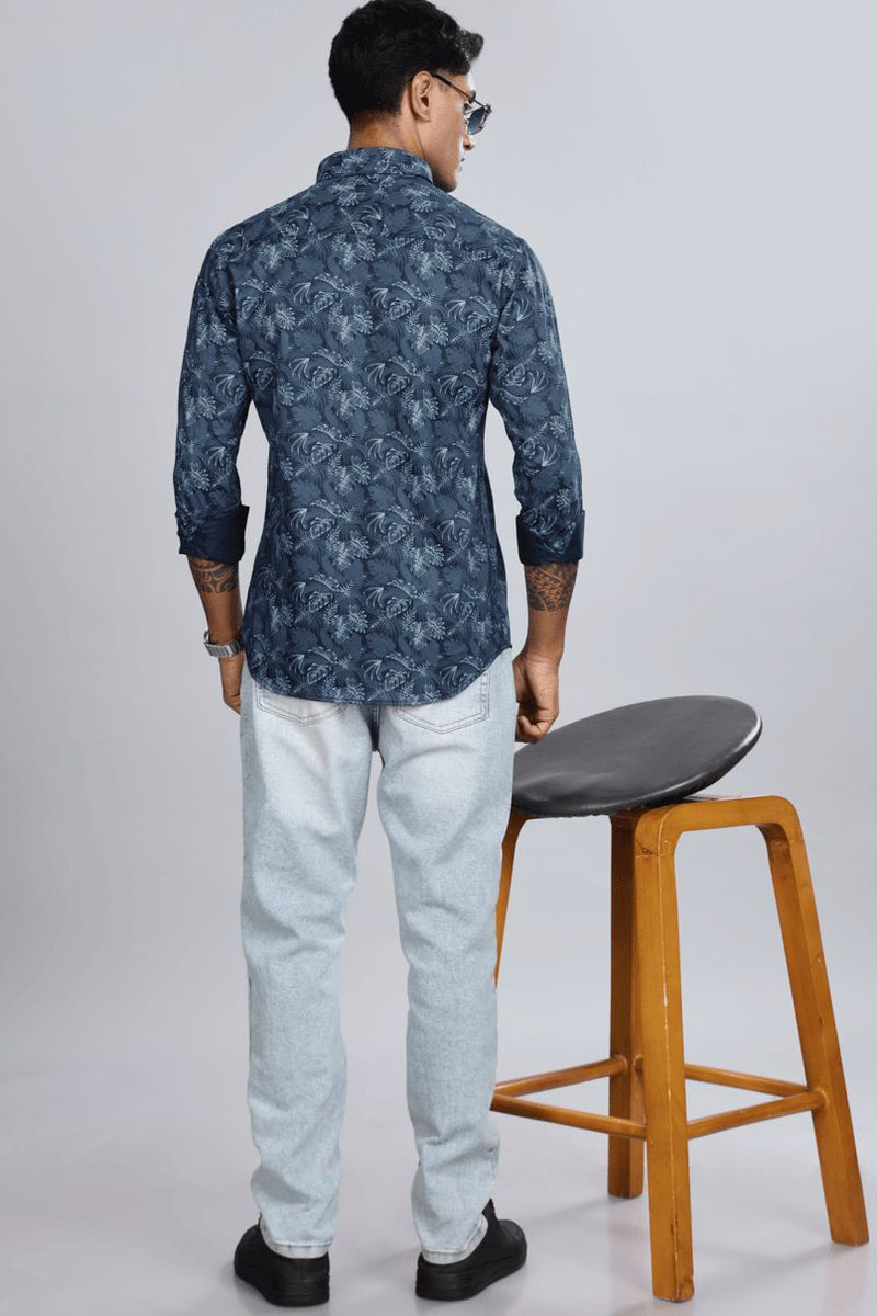 Wild Navy Floral Print -Full-Stain Proof