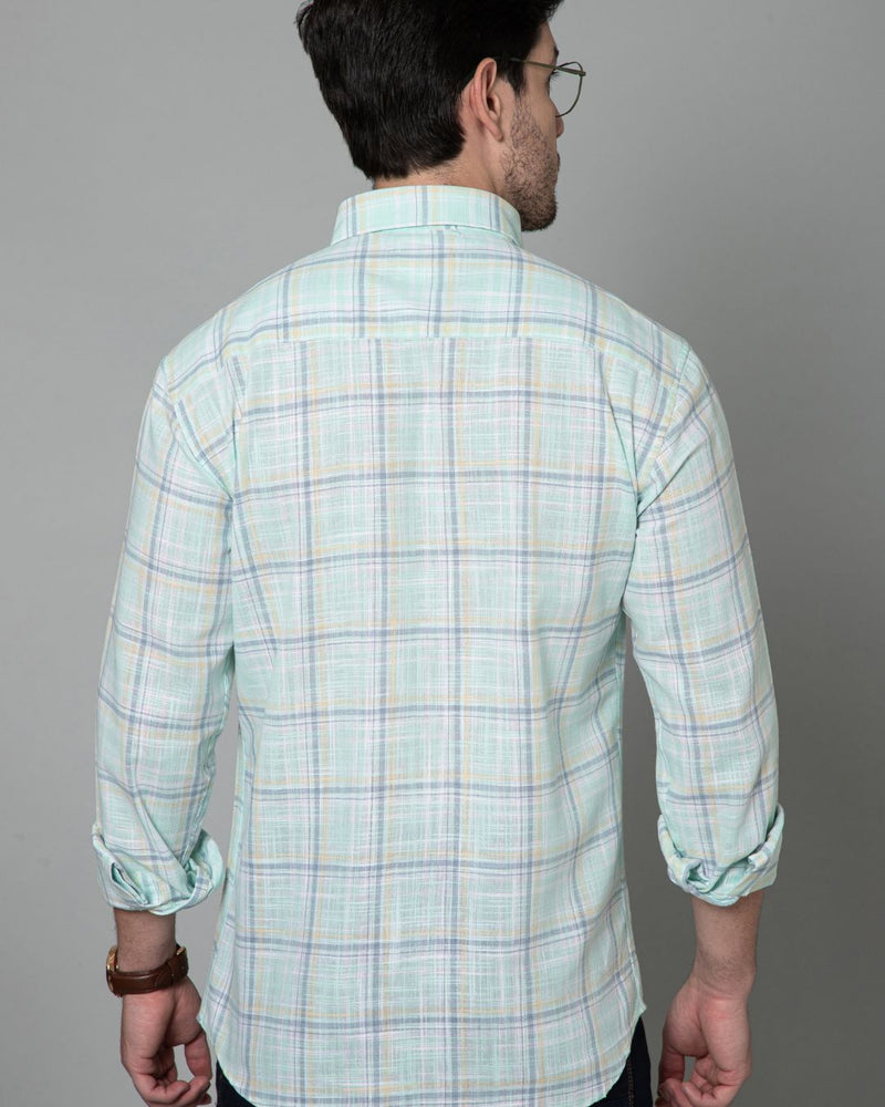 Turquoise Green & Yellow Checks - Full-Stain Proof