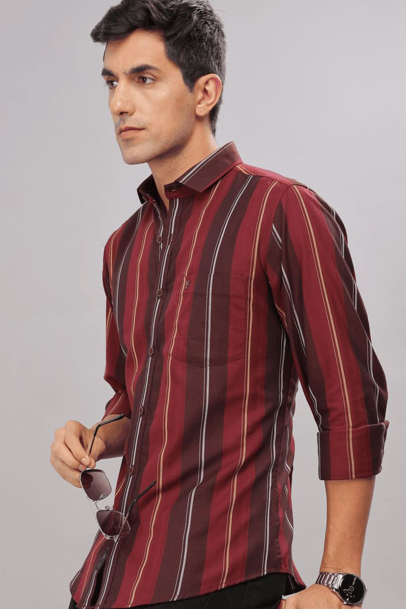 Multi Maroon Stripes - Full-Stain Proof