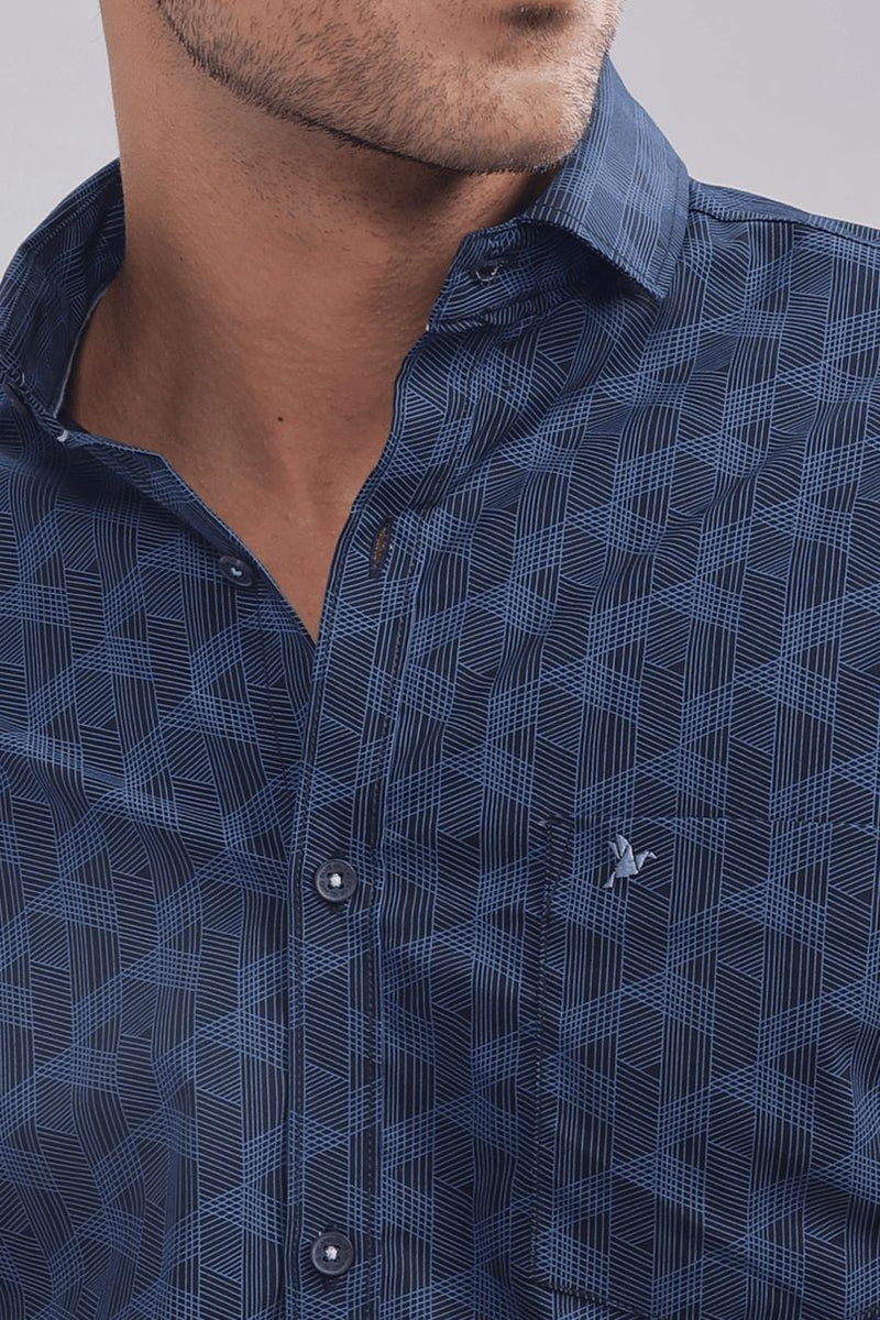 Navy String Print -Full-Stain Proof