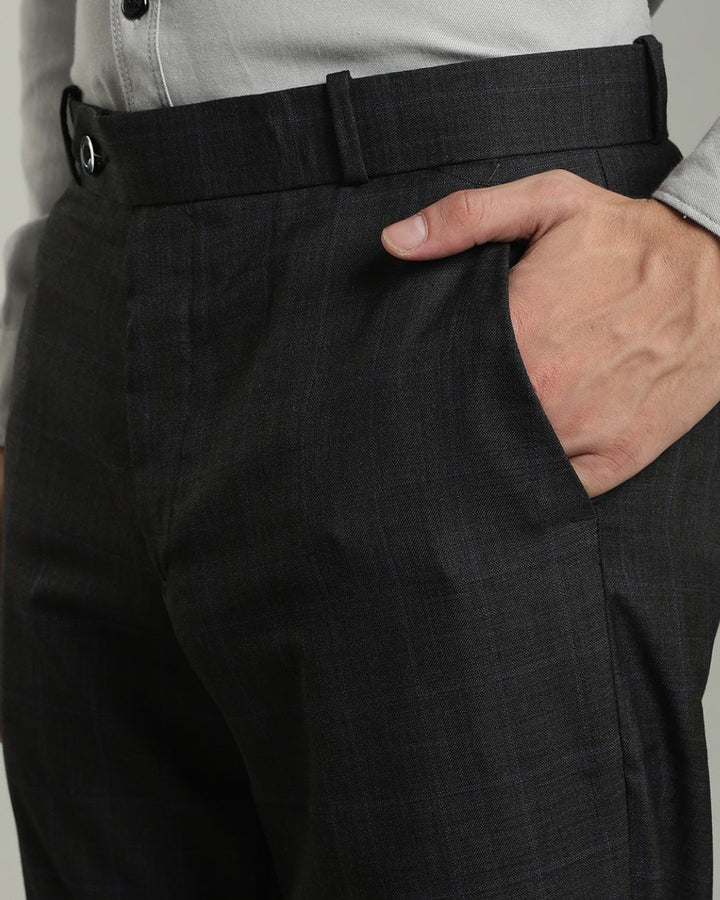 Black & Blue Line Checks - Wrinkle free Formal Pant