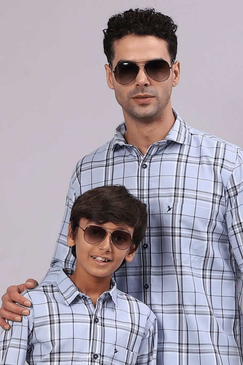 FATHER & SON - Sky Blue Checks