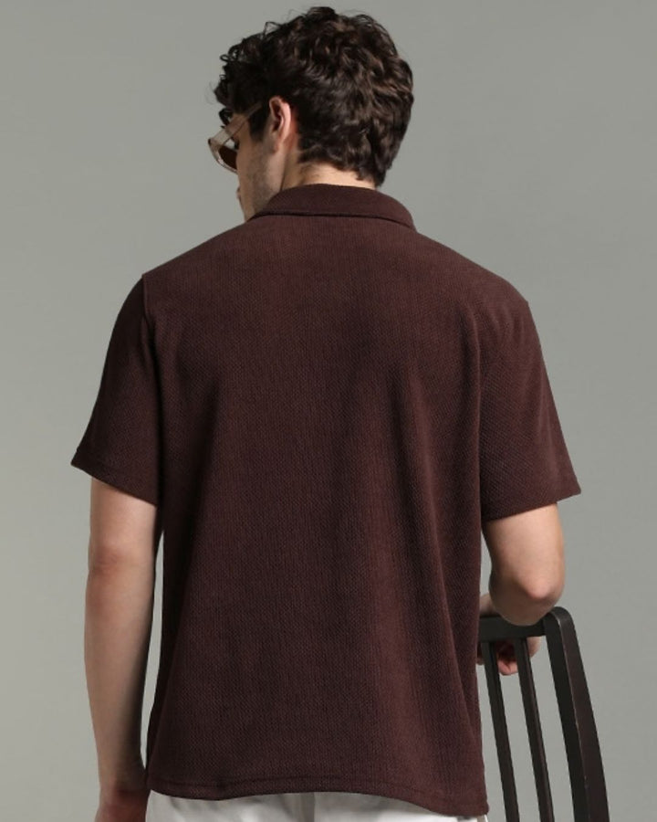 Brown Pop Textured - Polo Tshirt