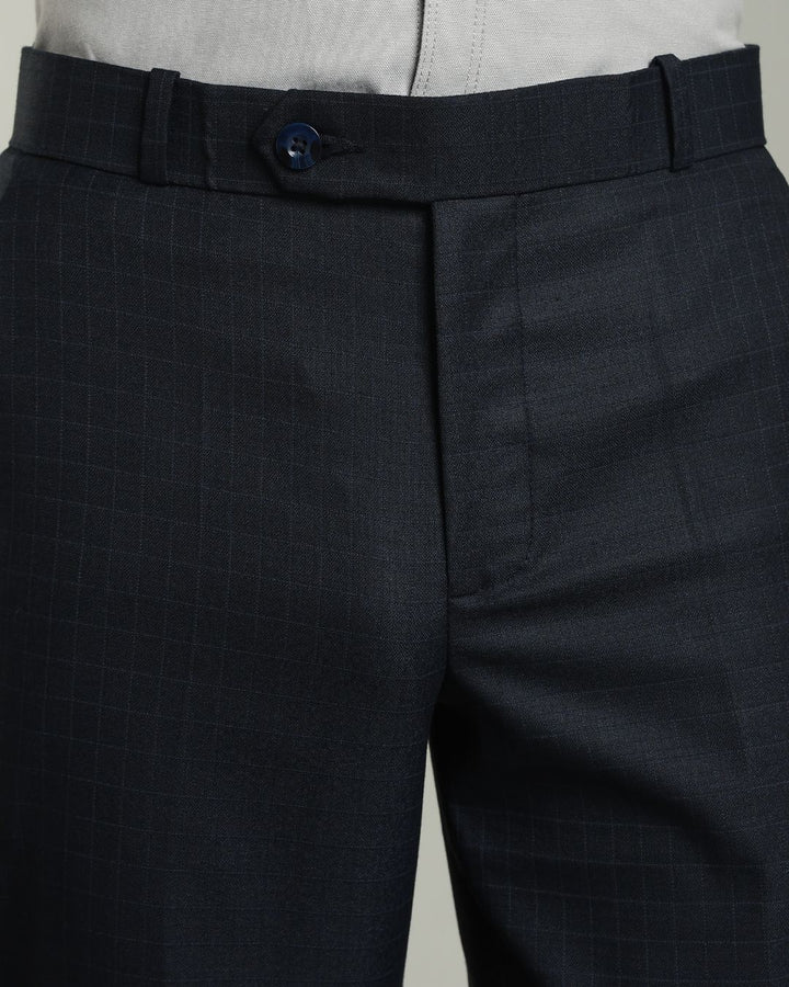 Navy Box Checks - Wrinkle free Formal Pant