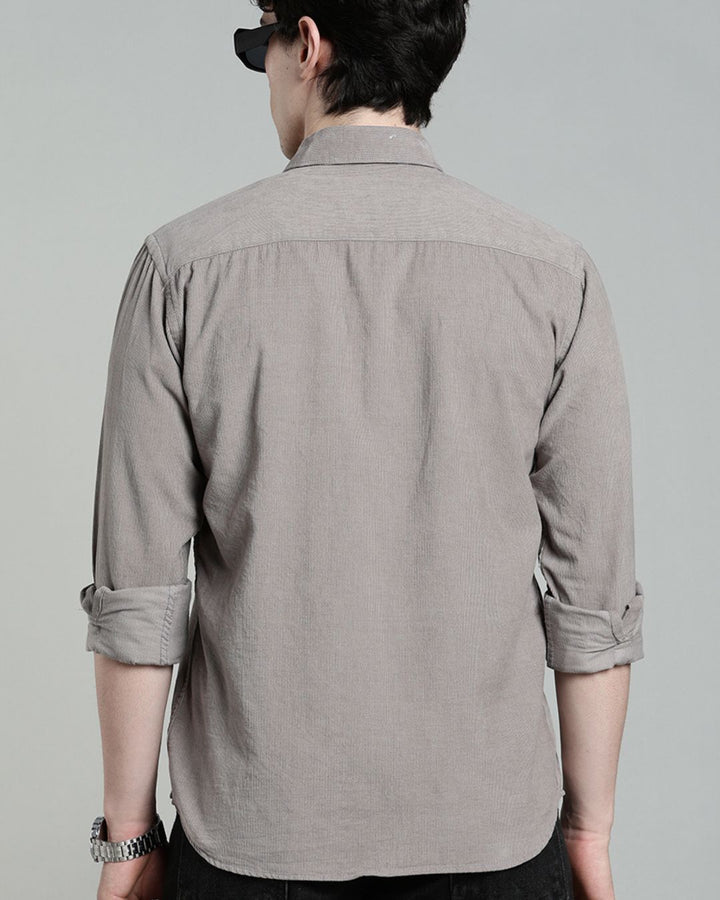Grey  -Full-Corduroy Shirt