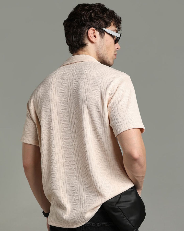 Cream Infinity Textured - Polo Tshirt