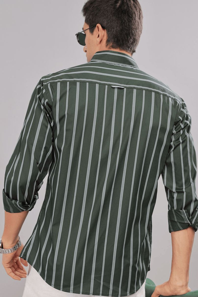 Forest Green Multi Line Stripes - Full-Stain Proof