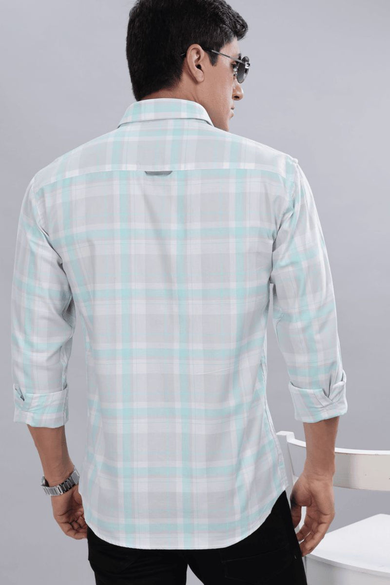 Mint Blue & White Checks - Full-Stain Proof