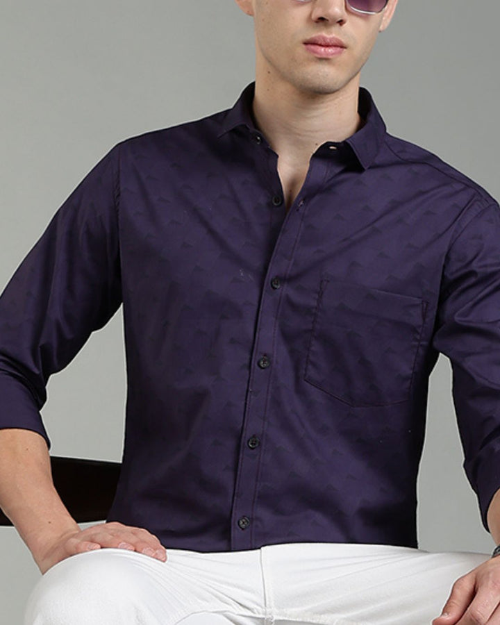 Dark Purple Wavy Print -Full-Stain Proof