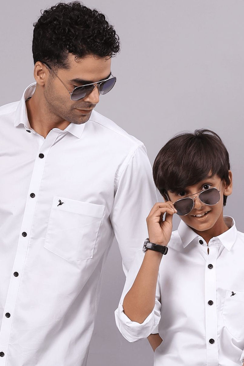 FATHER & SON - White with Black Solid