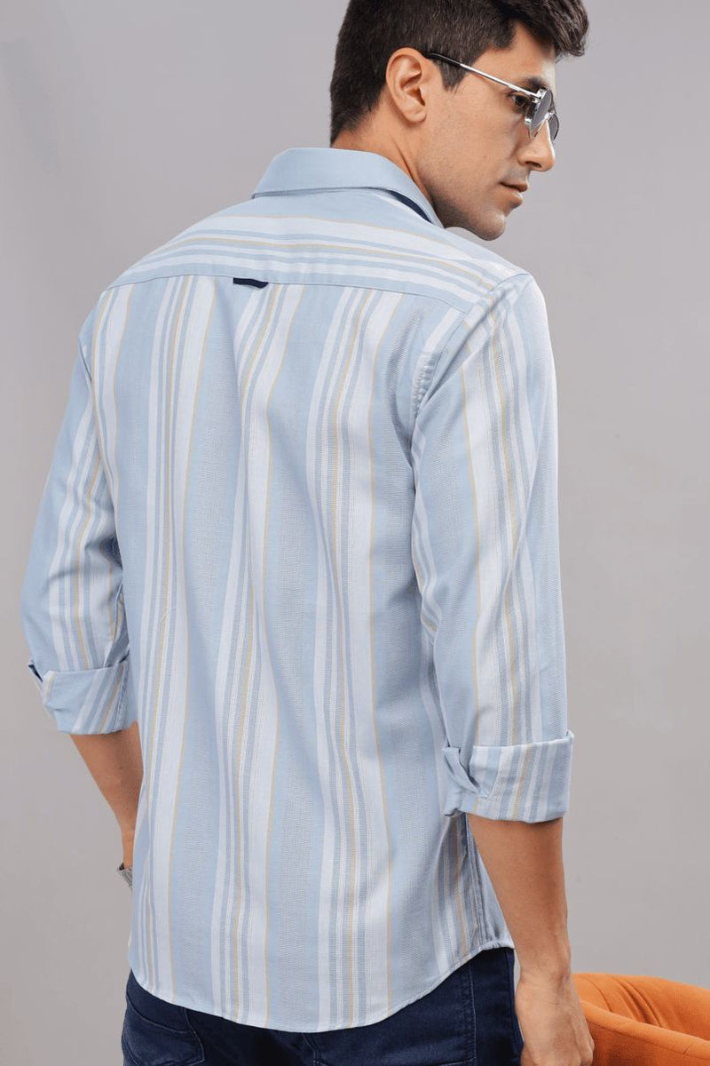 Icy Blue Stripes - Full-Stain Proof