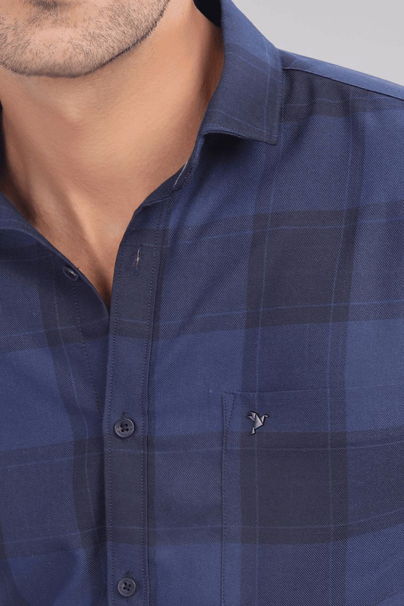 Darkish Blue & Black Checks - Full-Stain Proof