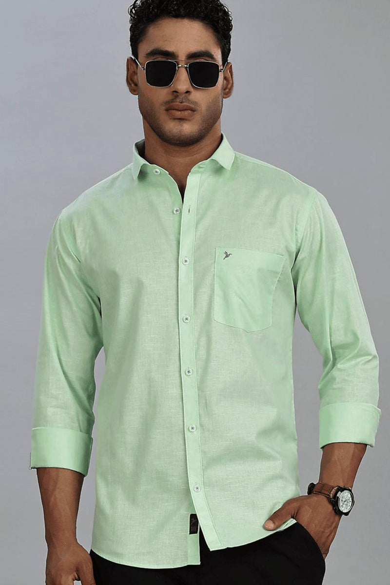 Pistah Green Cotton Linen - Full-Stain Proof