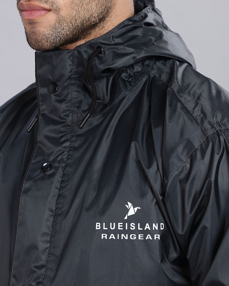 Grey - Rain Jacket with Pant and Mobile Pouch