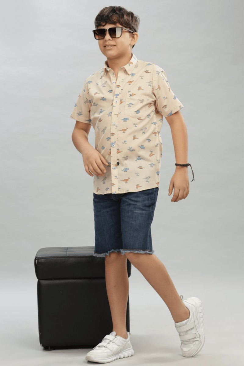 KIDS - Sandal Dino Print - Half-Stain Proof Shirt