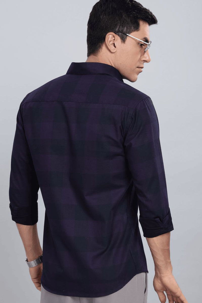 Dark Purple & Navy Checks - Full-Stain Proof