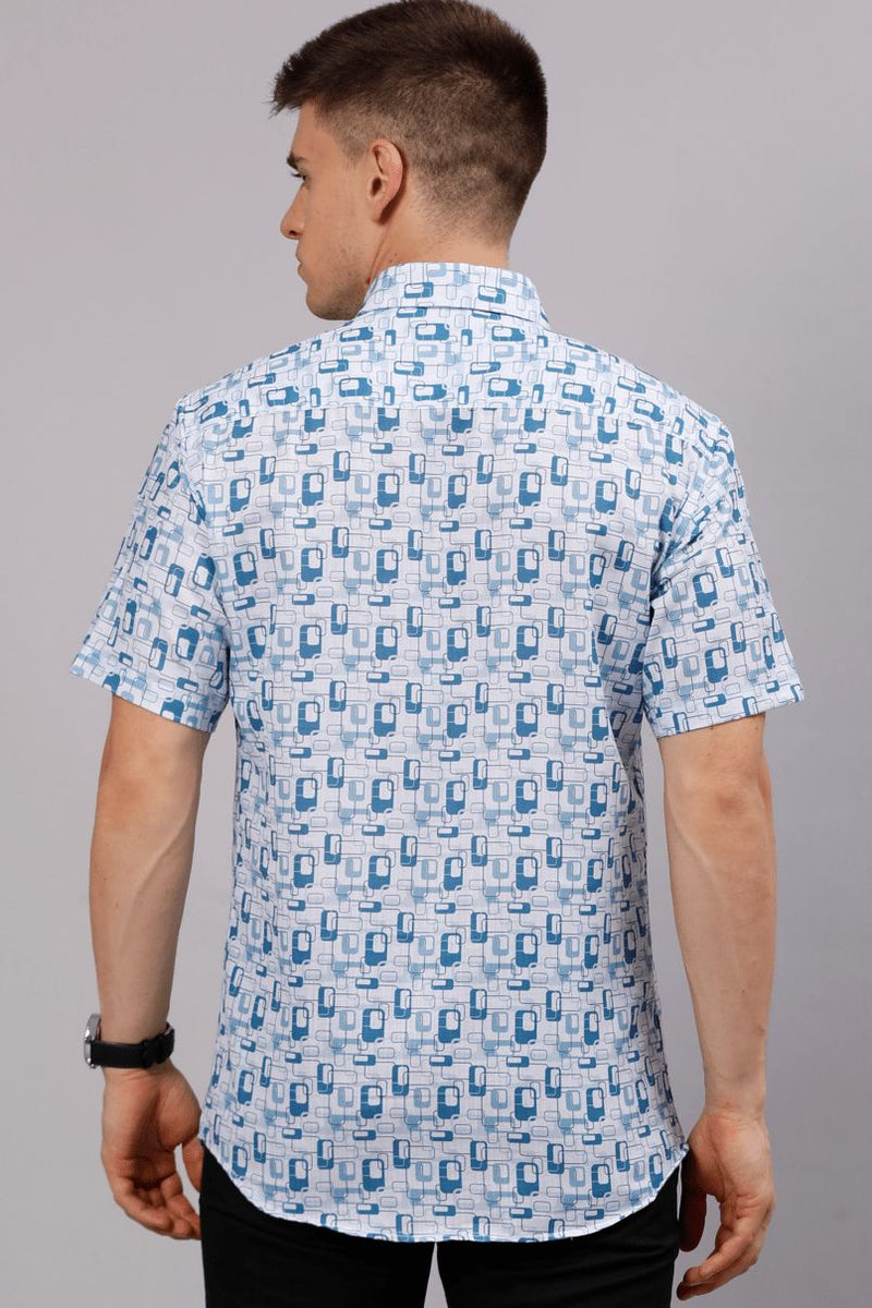 Blue Multi Capsule Print - Half Sleeve - Stain Proof