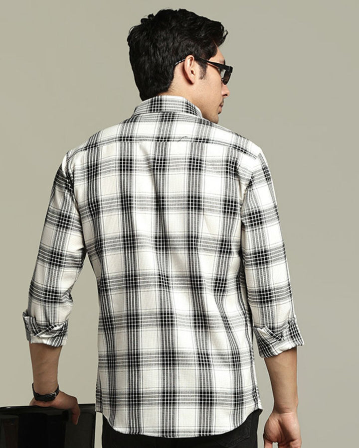 White Multi Line Checks - Full-Stain Proof