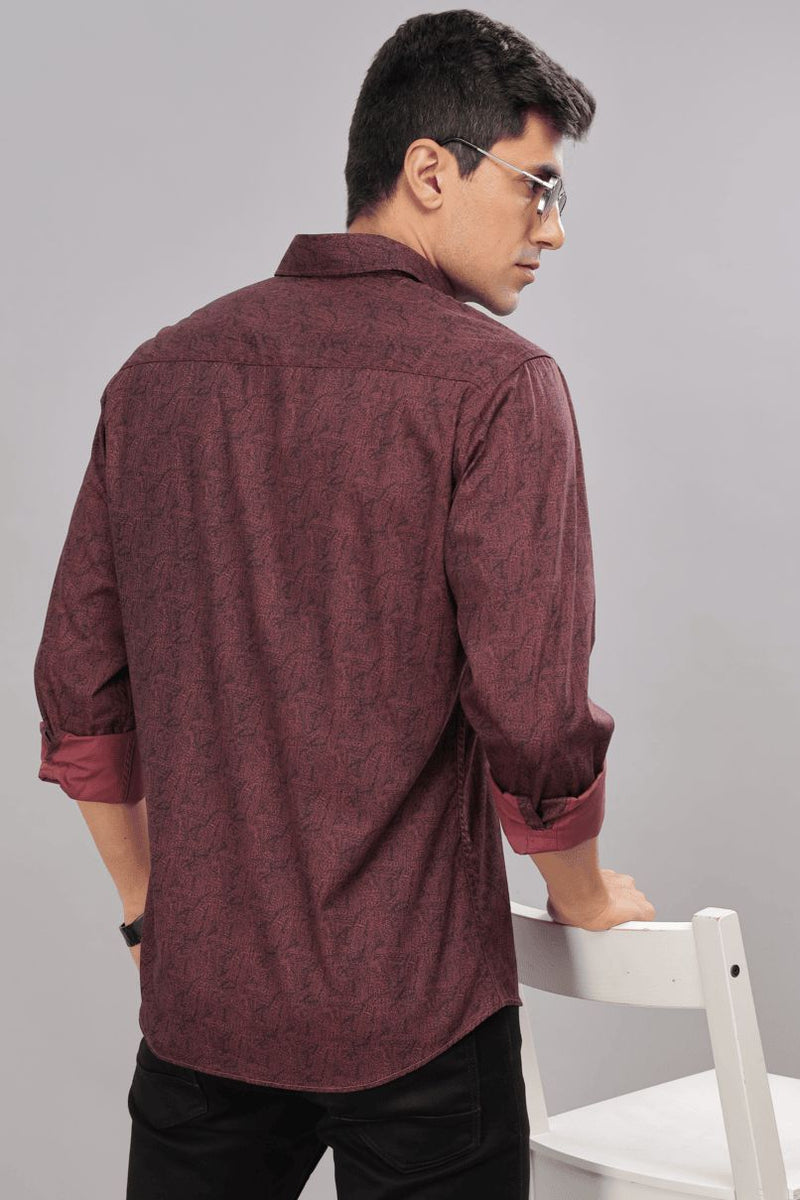 Maroon Mesmeric Print -Full-Stain Proof