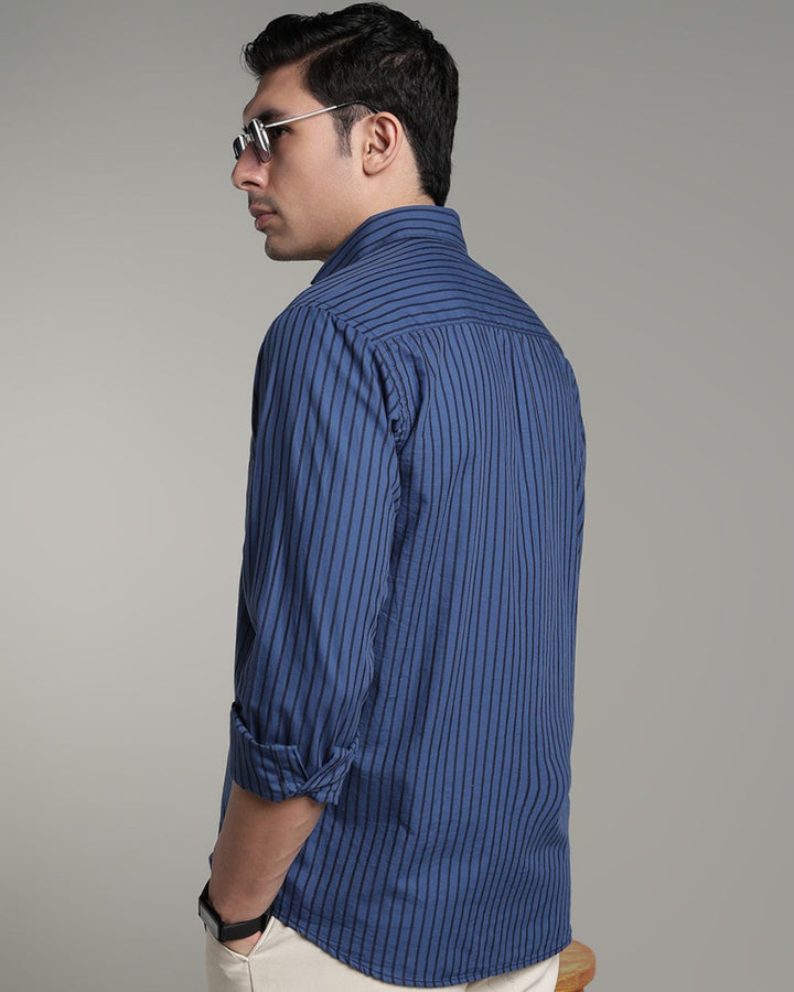 Marine Blue Bold Stripes - Full-Stain Proof