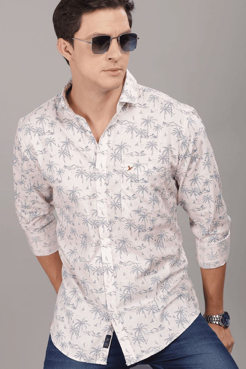 Pale Pink Coastal Print -Full-Stain Proof