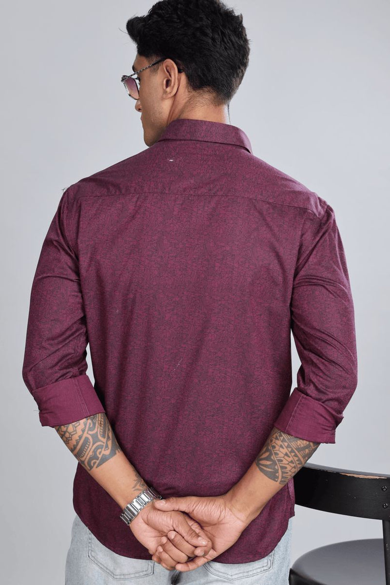 Burgundy Red Print -Full-Stain Proof