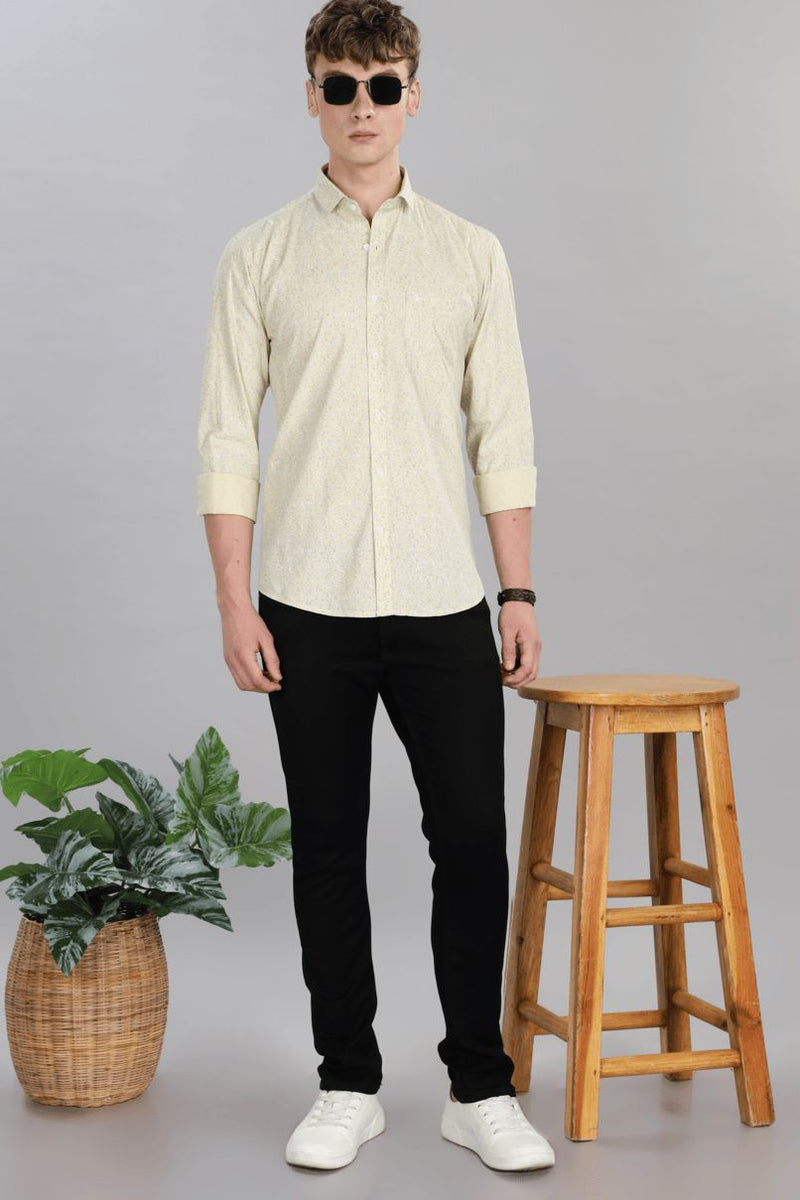Beige Yellow Print -Full-Stain Proof