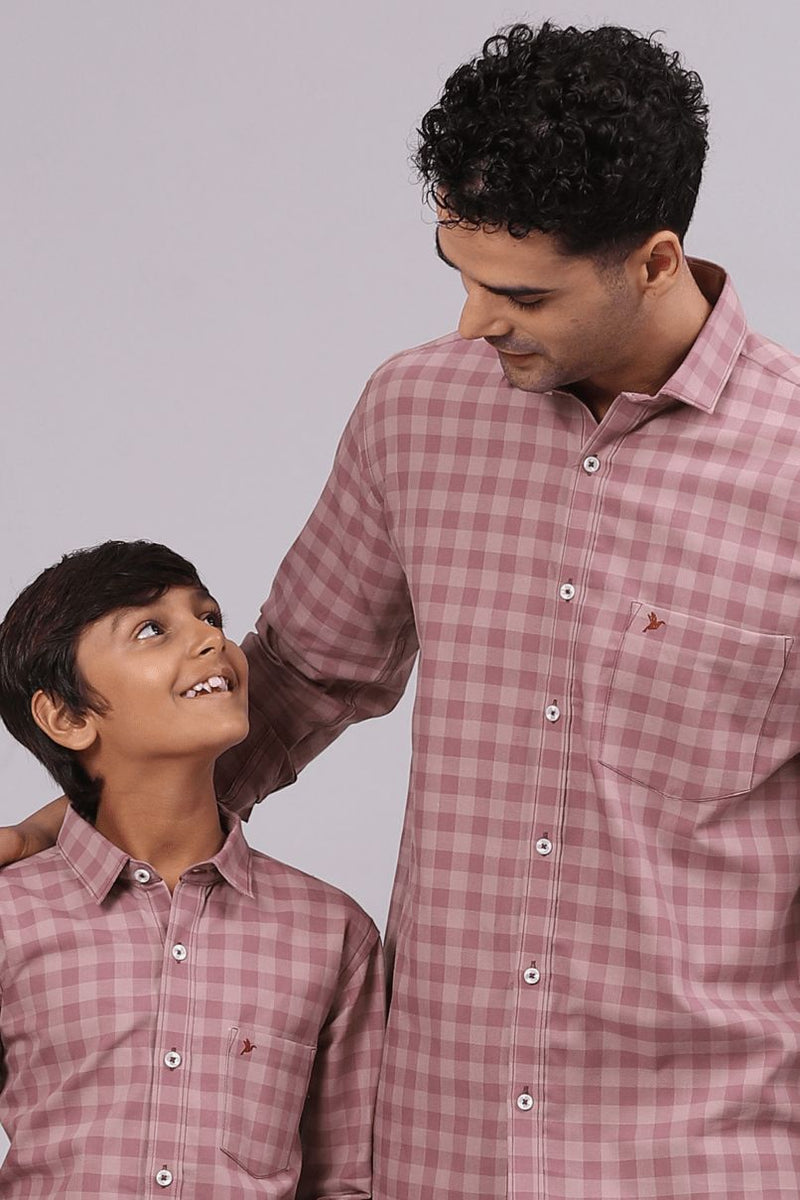 FATHER & SON - Salmon Pink Checks