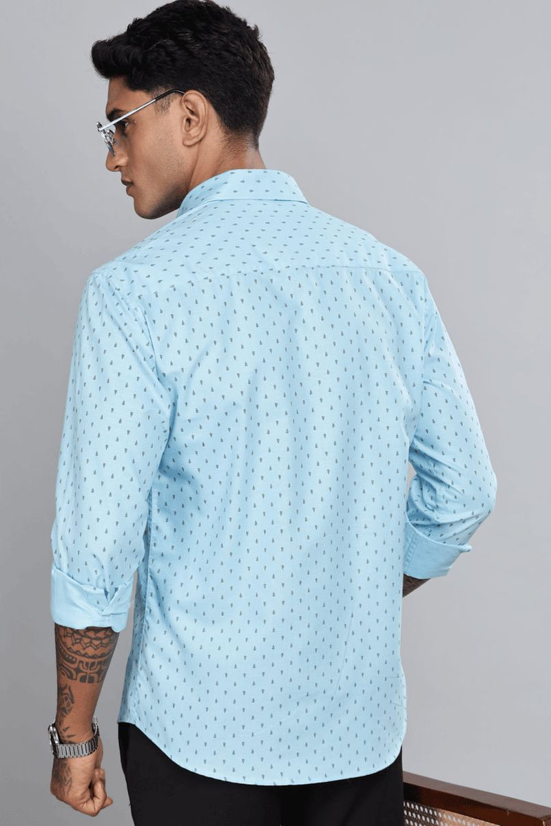 Sky Blue Breeze Print -Full-Stain Proof