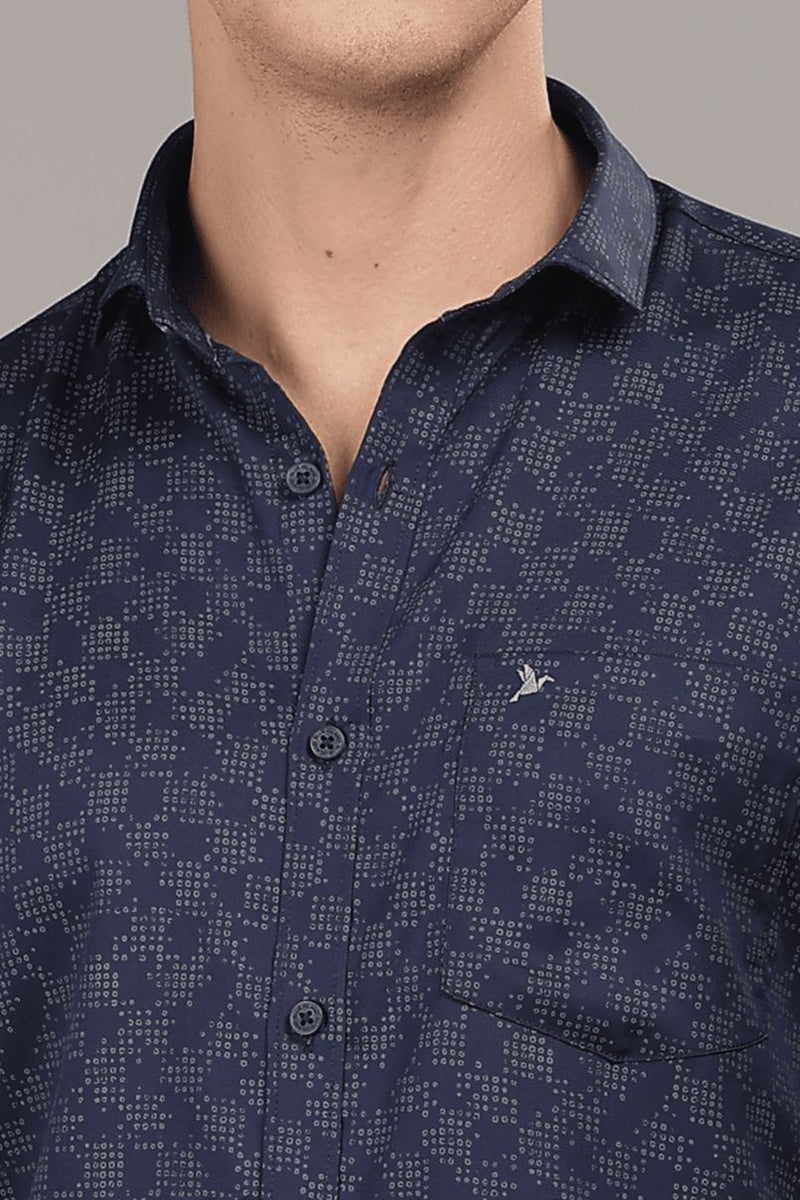 Navy Cosmic Print -Full-Stain Proof