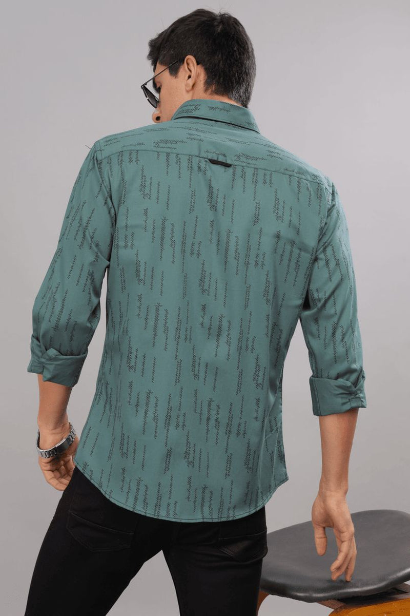 Greenish Grey Stitch Print -Full-Stain Proof