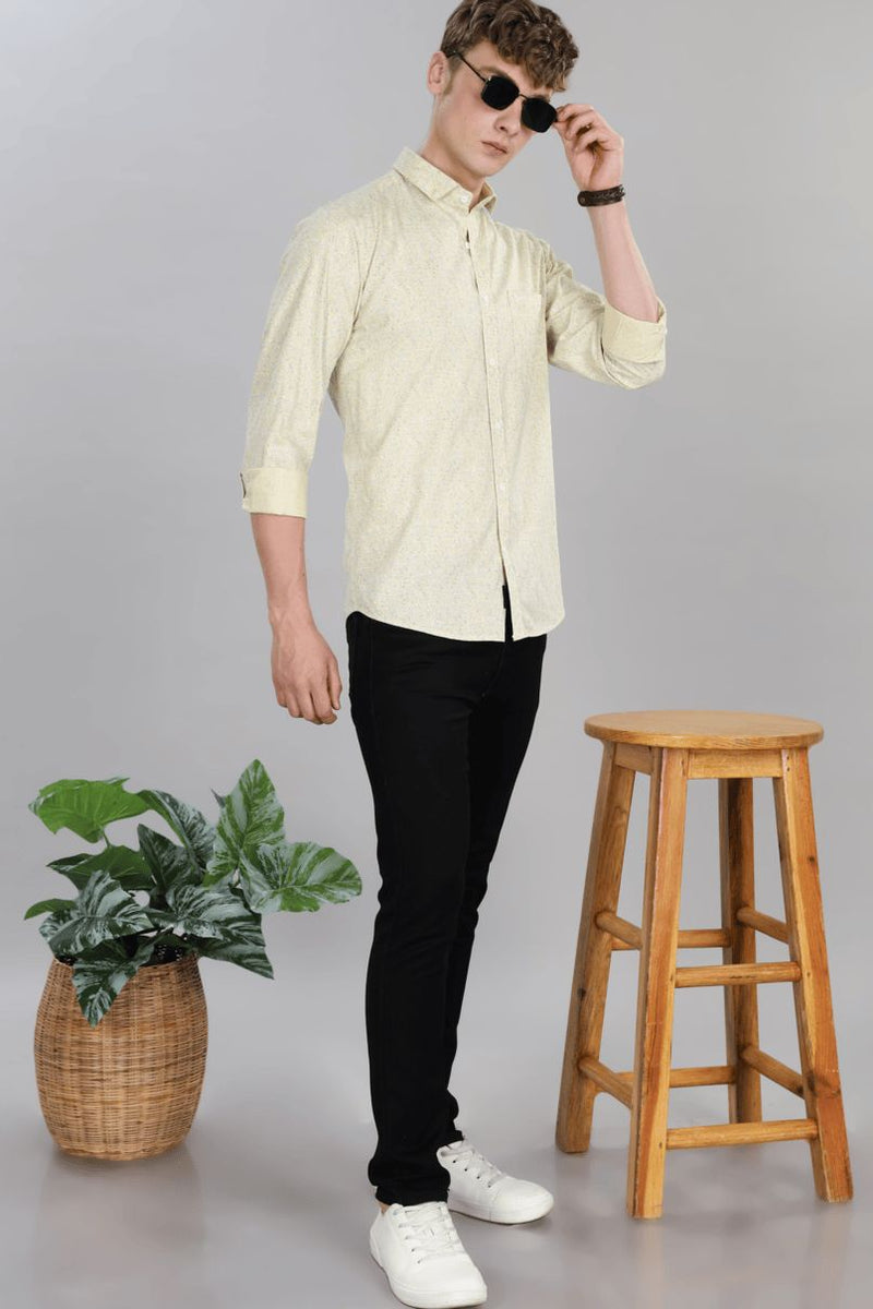 Beige Yellow Print -Full-Stain Proof