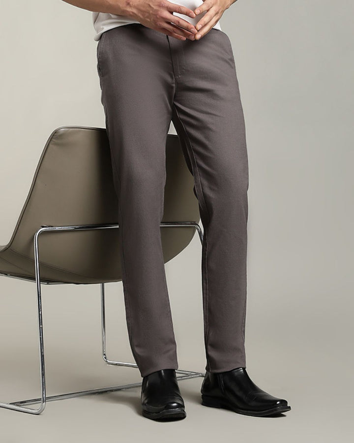 Grey - 2 way stretch - COTTON LINEN PANT