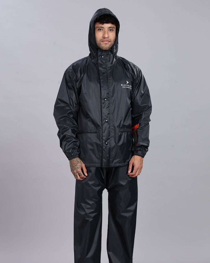 Grey - Rain Jacket with Pant and Mobile Pouch