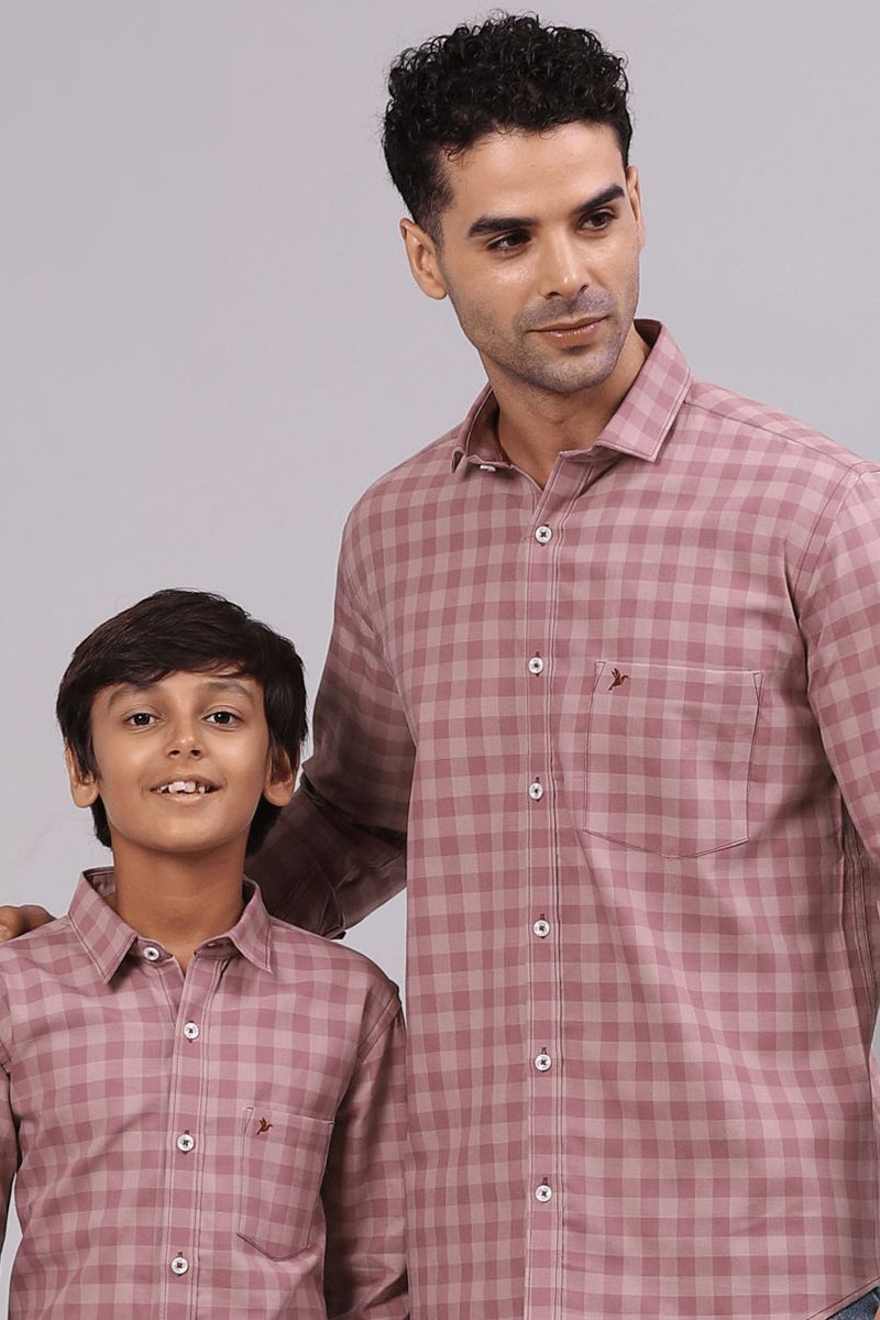 FATHER & SON - Salmon Pink Checks