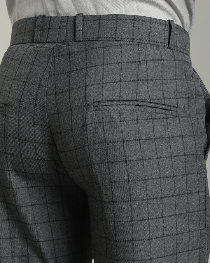 Slate Grey Box Checks - Wrinkle free Formal Pant