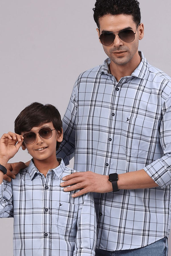 FATHER & SON - Sky Blue Checks