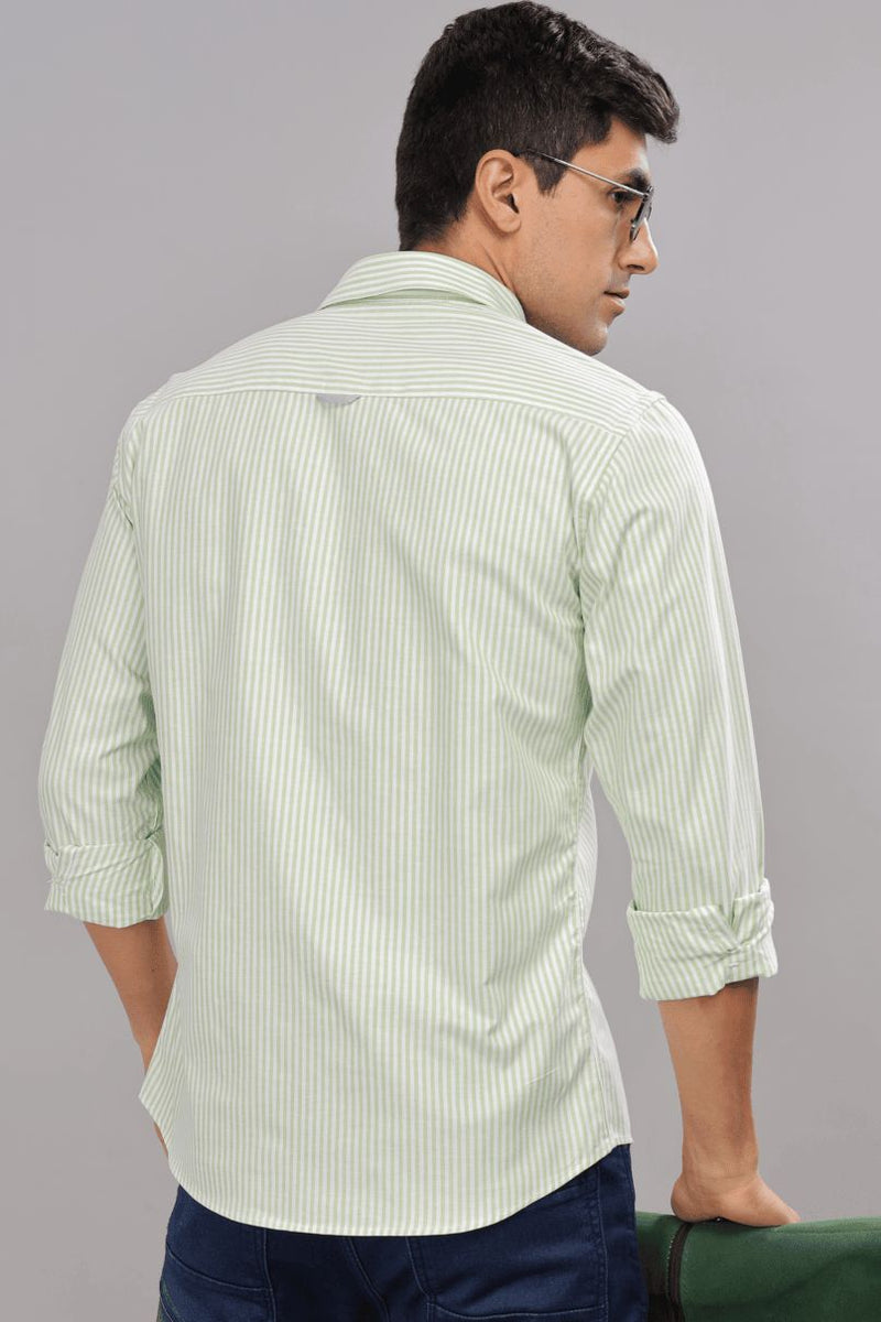 Green & White Formal Stripes - Full-Stain Proof