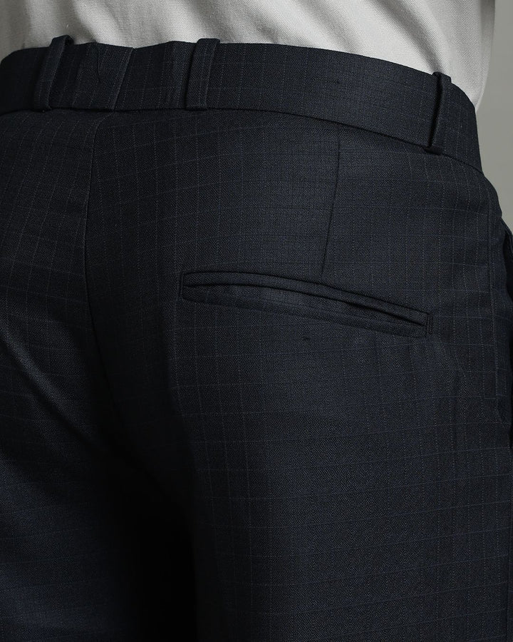 Navy Box Checks - Wrinkle free Formal Pant