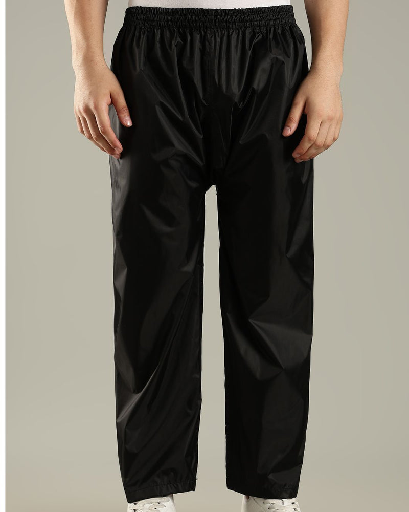 Black with Red Border - Rain Jacket with Mobile Pouch