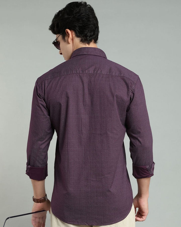 Wine Wavy Print -Full-Stain Proof