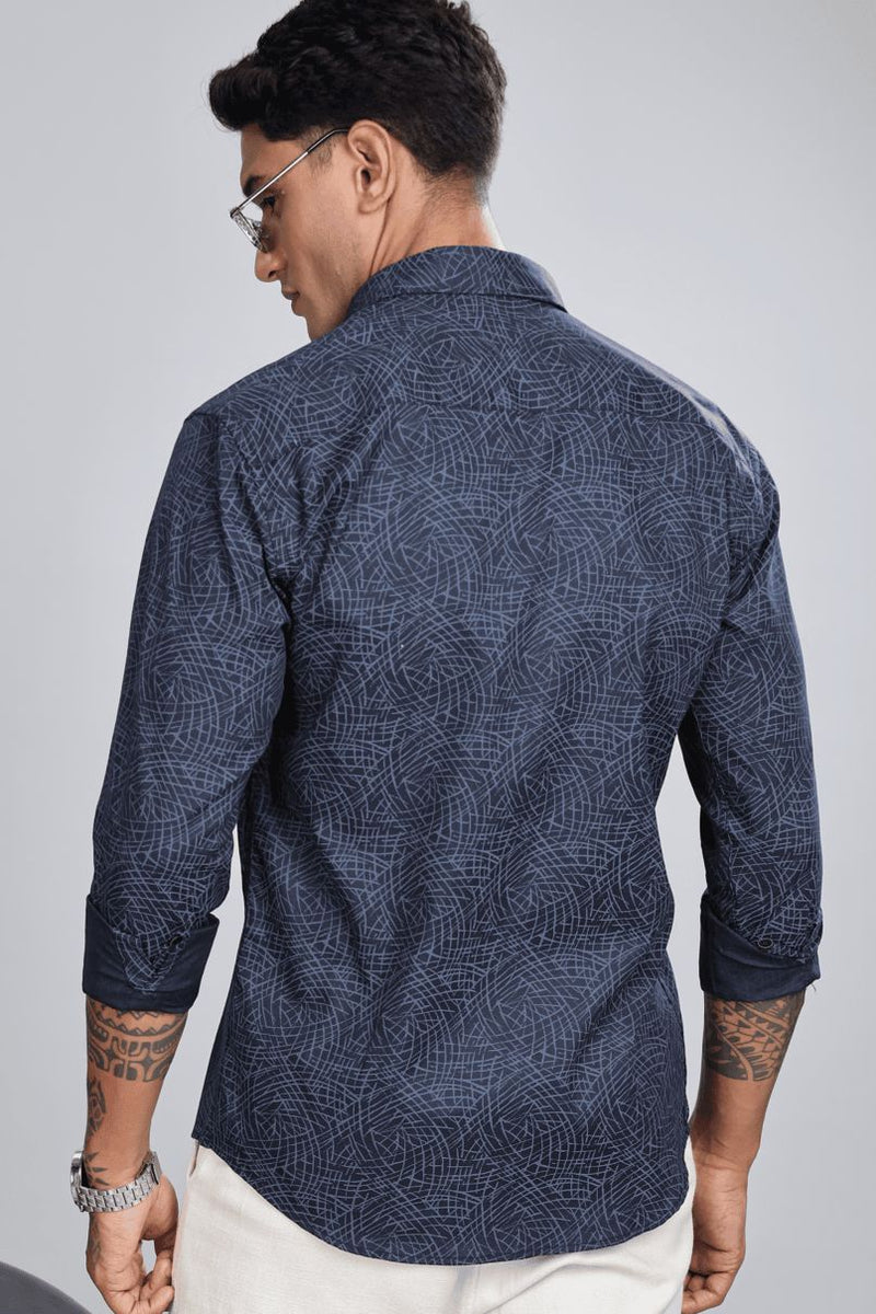 Navy Tribal Print -Full-Stain Proof