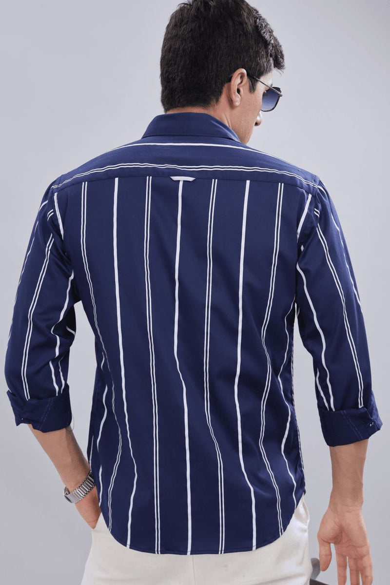 Navy Multi Line Stripes - Full-Stain Proof