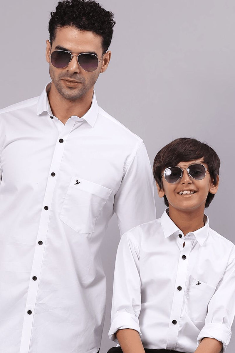 FATHER & SON - White with Black Solid