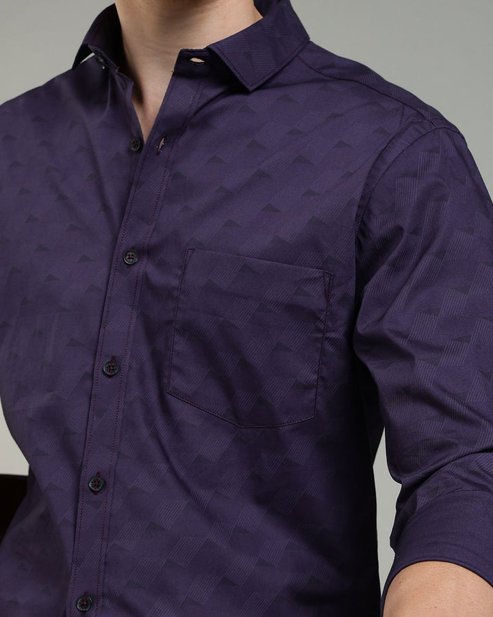 Dark Purple Wavy Print -Full-Stain Proof