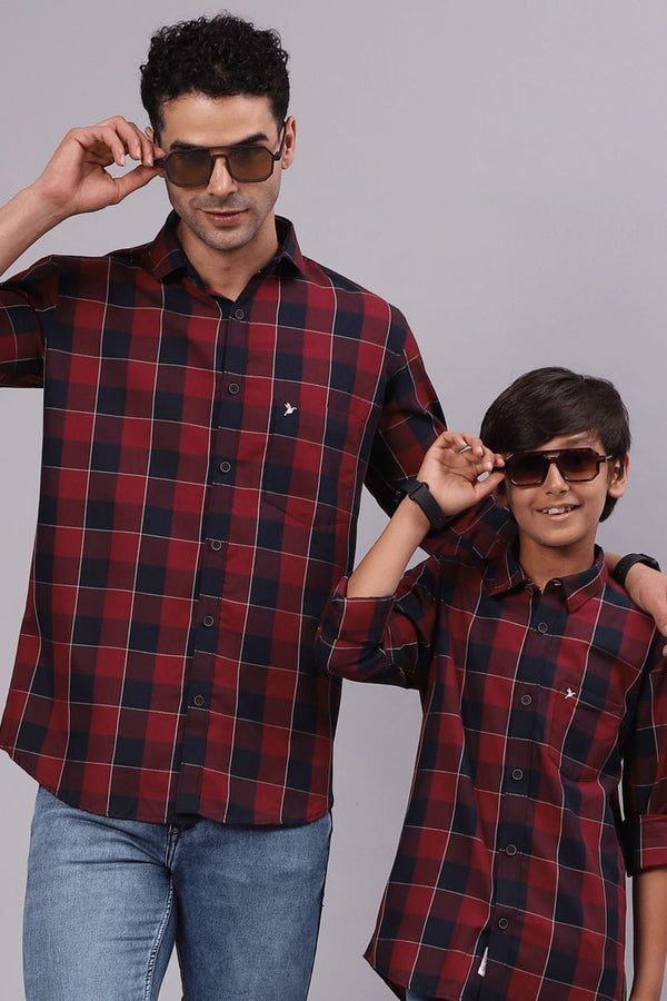 FATHER & SON - Classic Red & Navy Checks