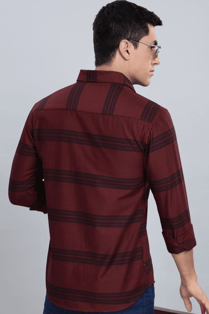 Maroon Navy Horizontal Stripes - Full-Stain Proof