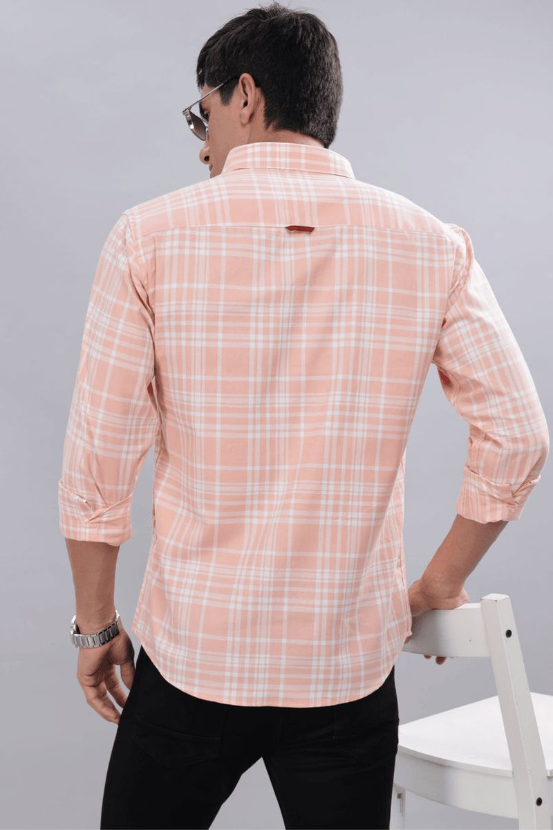 Peach Orange & White Checks - Full-Stain Proof