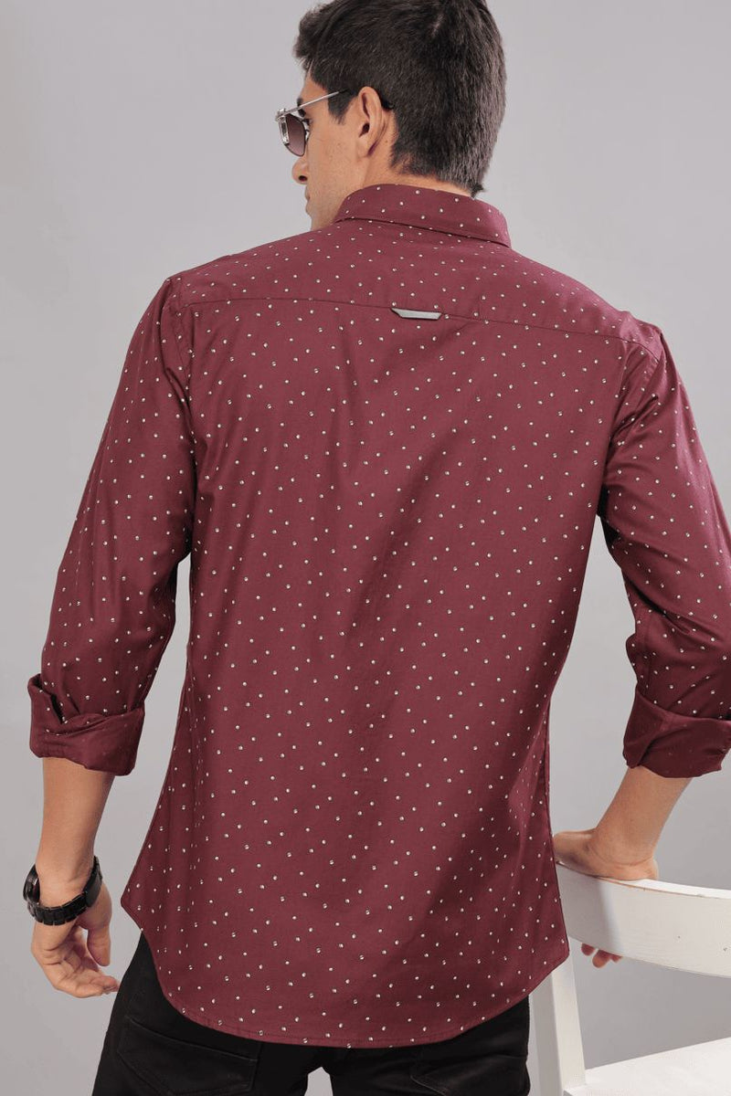 Maroon Polka Print -Full-Stain Proof